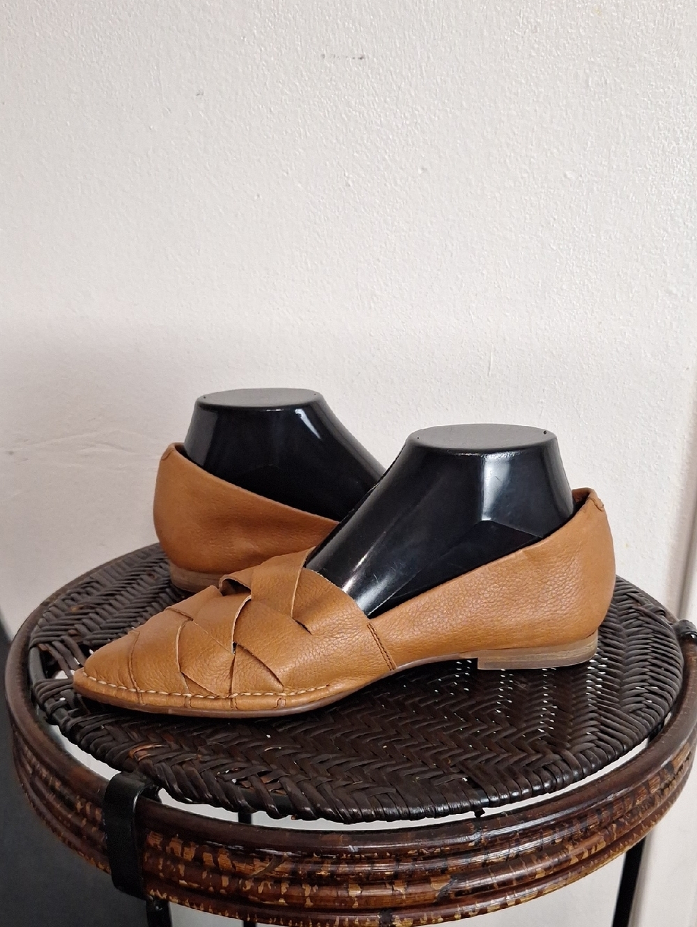 Pikolinos Caleta W7X-4778BG Woven Leather Pointed Toe Flats Cognac Size 39 - Picture 5 of 9